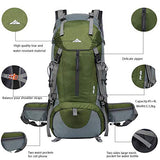 seenlast 50L Unisex Travel Hiking Backpack Outdoor Sport Daypack Water-Resistant Bag with Rain