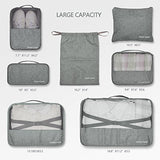 Packing Cubes VAGREEZ 7 Pcs Travel Luggage Packing Organizers Set with Laundry Bag (Grey)