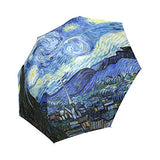 The Starry Night By Vincent Van Gogh, Landscape Painting Folding Rain Umbrella/Parasol/Sun Umbrella