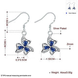 Acxico elegant Shamrock or 3-Leaf Clover Heart Celtic Knot with blue zircon Sterling Silver Hook