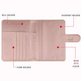 GDTK Leather Passport Holder Cover Case RFID Blocking Travel Wallet (Rose Gold)