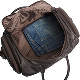 Kenneth Cole Reaction Colombian Leather U-Shape Zipper Top Load Duffel Bag, 20", Brown