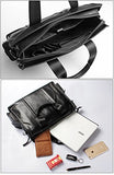 Saierlong New Mens Black Genuine Leather Briefcase Shoulder Laptop Business Bag