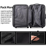3 piece luggage set with TSA lock hard side swivel suitcase Black