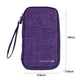 ABage Slim Credit Card Holder Zipper Document Organizer Travel Passport Case Wallets, Purple