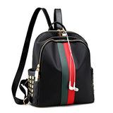 X-Happy Retro Student Faux Leather Schoolbag Shoulder Bag Travel Backpack (White-Red)