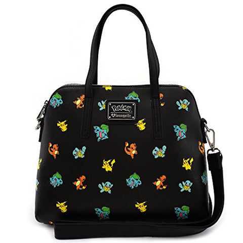 Loungefly Pokemon Starter All Over Print Bag Purse (One Size, Black)