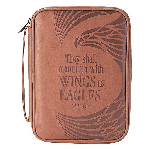 Eagles Wings Isaiah 40:31 Brown 7 x 10 Leather Like Vinyl Thinline Bible Cover Case