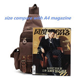 Augur Crossbody Shoulder Bag Chest Bag Travel Rucksack Hiking Daypack for Men (Coffee)