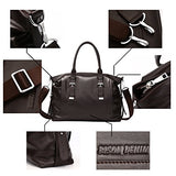 Bison Denim Men'S Genuine Leather Handbag Shoulder Briefcase Business Bag Black