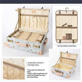 COTRUNKAGE Travel Vintage Luggage Set for Women with Spinner Wheels, Floral (13" & 26")