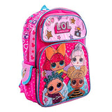 L.O.L Surprise! Backpack Book Bag Travel Bag Kindergarten Elementary 4 Dolls (16" Carry Bag)