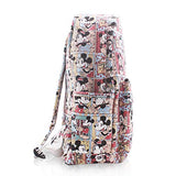 FINEX Mickey Mouse & Minnie Mouse Comic Style Canvas Classic Cartoon Casual Backpack with 15 inch Laptop Storage Compartment for College Sport Bag