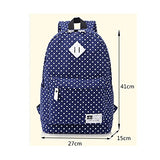 S Kaiko Canvas Backpack School Bakcpack For Women And Men Polka Dots School Bag Daypack Rucksack