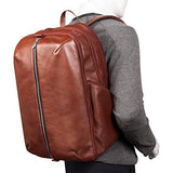 McKleinUSA Englewood, Pebble Grain Calfskin Leather, 17" Leather, Triple Compartment, Carry-All, Laptop & Tablet Weekend Backpack, Brown (18894)