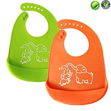 Feeding Bibs Waterproof Slicone Bibs with 2 Pack