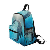 GIOVANIOR Kiss Dolphin Tale Travel School Backpack for Boys Girls Kids