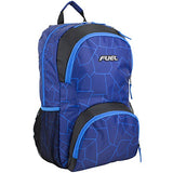 Fuel Valor Everyday Backpack With Interior Tech Sleeve, Black/Royal Blue Geo Print