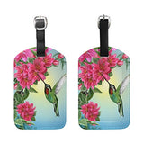 Mrmian Flower Bird Hummingbird Luggage Tag For Baggage Suitcase Bag Leather 1 Piece