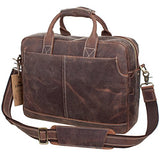 S-Zone Genuine Leather Professional Look Briefcase Bag For 17 Inch Laptop