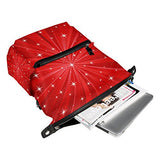Colourlife Red Bright Rays Stylish Casual Shoulder Backpacks Laptop School Bags Travel Multipurpose