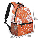 Casual Backpack,Hawaiian Tropical Climate Hibiscus Flowe,Business Daypack Schoolbag For Men Women Teen