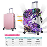 Travel Luggage Cover，Sugar Skull Girl In Decorative Flower Wreath，Washable Elastic Durable , With Concealed Zipper Suitcase Protector Fits For 29-32 Inch -XL.