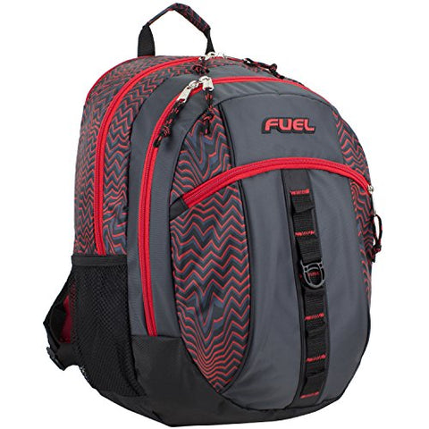 Fuel Sport Active Multi-Functional Backpack, Black/Red Wavy Lines