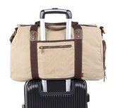 Duffel Bag with Shoe Compartment Canvas Weekender Tote (Khaki)