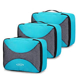 3pcs Set Packing Cubes, G4Free Luggage Packing Organizers Accessories Bags For Travel (3pcs:Blue)