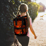 LORVIES Japanese Crane Art School Bag for Student Bookbag Teens Travel Backpack Casual Daypack Travel Hiking Camping