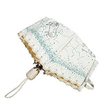 HOMEE Automatic rain and rain umbrella embroidered sun umbrella anti-uv foldable umbrella (color