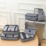 Packing Cubes Backpack Organizers Set for Carry on Travel Bag Luggage Cube (Blue Stripe 6)
