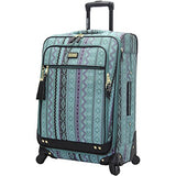 Steve Madden Luggage 3 Piece Softside Spinner Suitcase Set Collection (Legends Turquoise)
