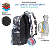 Original Floral Leaf Travel Backpack,Waterproof Gym Backpack Suitable for Travel,Gym,School,Shopping,Yoga,Hiking,Beach (I)