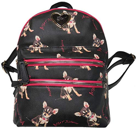 Betsey Johnson Puppy Dog Backpack Black Multi