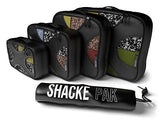 Shacke Pak - 4 Set Packing Cubes - Travel Organizers with Laundry Bag (Black)