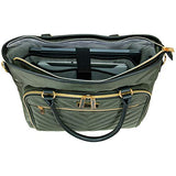 Kenneth Cole Reaction Chelsea Chevron 15" Laptop & Tablet Business Tote W/Removable Shoulder Strap, Olive, Laptop