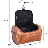 [Gift Box] Vasker Travel Hanging Toiletry Bag For Men Waterproof (Brown)