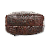 Sealinf Mens Crocodile Embossed Leather Chest Bag Fanny Pack Crossbody Outdoor Bag (Deep Brown)