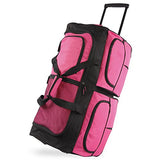 Pacific Coast Signature 30" Large Rolling Duffel Bag, Pink
