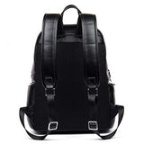 BOSTANTEN Leather Backpack School Laptop Travel Camping Shoulder Bag Gym Sports Bags for Men Black