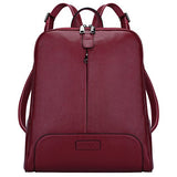 S-Zone Women'S Genuine Leather Backpack Purse Travel Bag Fit 14" Laptop (Wine Red)