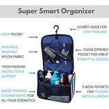 7Senses Hanging Toiletry Bag - Large Capacity Travel Bag for Women and Men - Toiletry Kit, Cosmetic Bag, Makeup Bag - Travel Accessories,Navy Blue