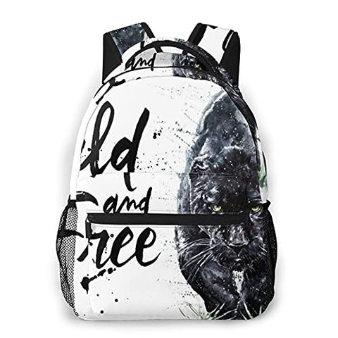Multi leisure backpack,Panther Watercolor Painting Predator Animals, travel sports School bag for adult youth College Students