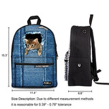 Freewander Personalized Casual Backpack Canvas Animal Printing School Book Bag