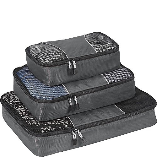 eBags Packing Cubes for Travel - 3pc Set - (Titanium)