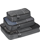 eBags Packing Cubes for Travel - 3pc Set - (Titanium)