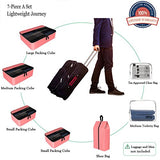 YAMIU Packing Cubes 7-Pcs Travel Organizer Accessories with Shoe Bag & 2 Toiletry Bags(Pink)