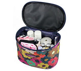 4Pc Duffel Travel Bag Clutch Toiletry Cosmetic Purse Tote Set Multi Color Flowers